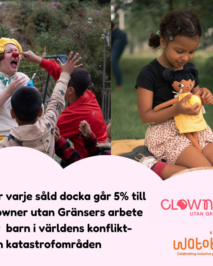 Clowner utan Gränser x Watoto arts | mjuk docka Leona