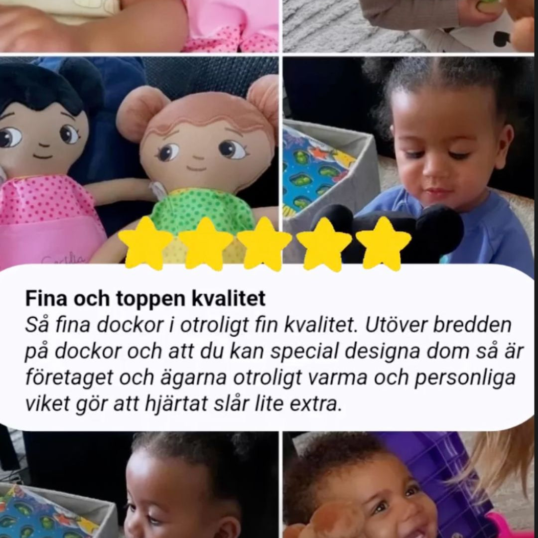 Fler barn som leker med sina dockor från watoto arts