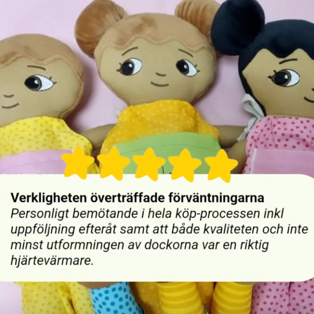 dockor som representerar många barn