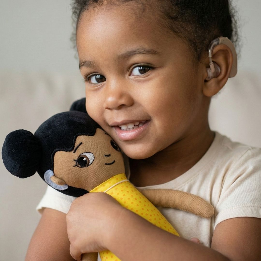 Mjuk docka med hörapparat | Watoto Arts