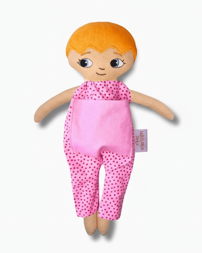 Watoto Arts | Dockkläder | Rosa Prickig Jumpsuit