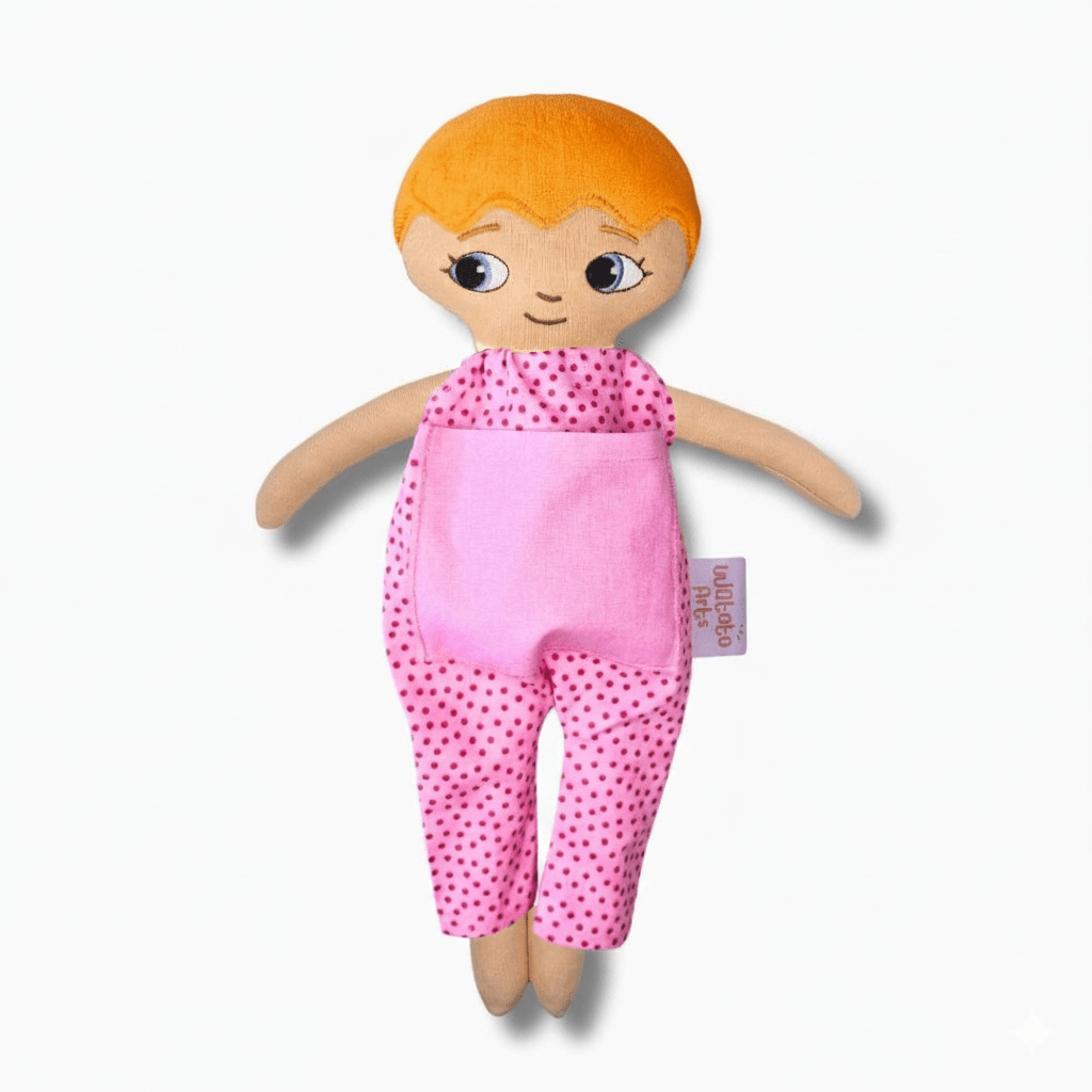 Watoto Arts | Dockkläder | Rosa Prickig Jumpsuit