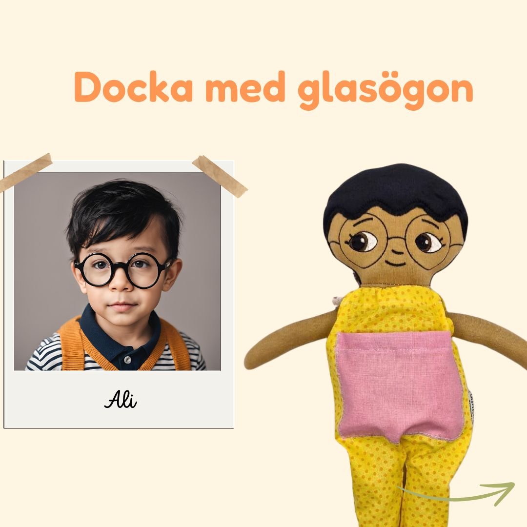 Docka med glasögon – gör det lättare för barnet att känna sig trygg med sina egna - Watotoarts.com