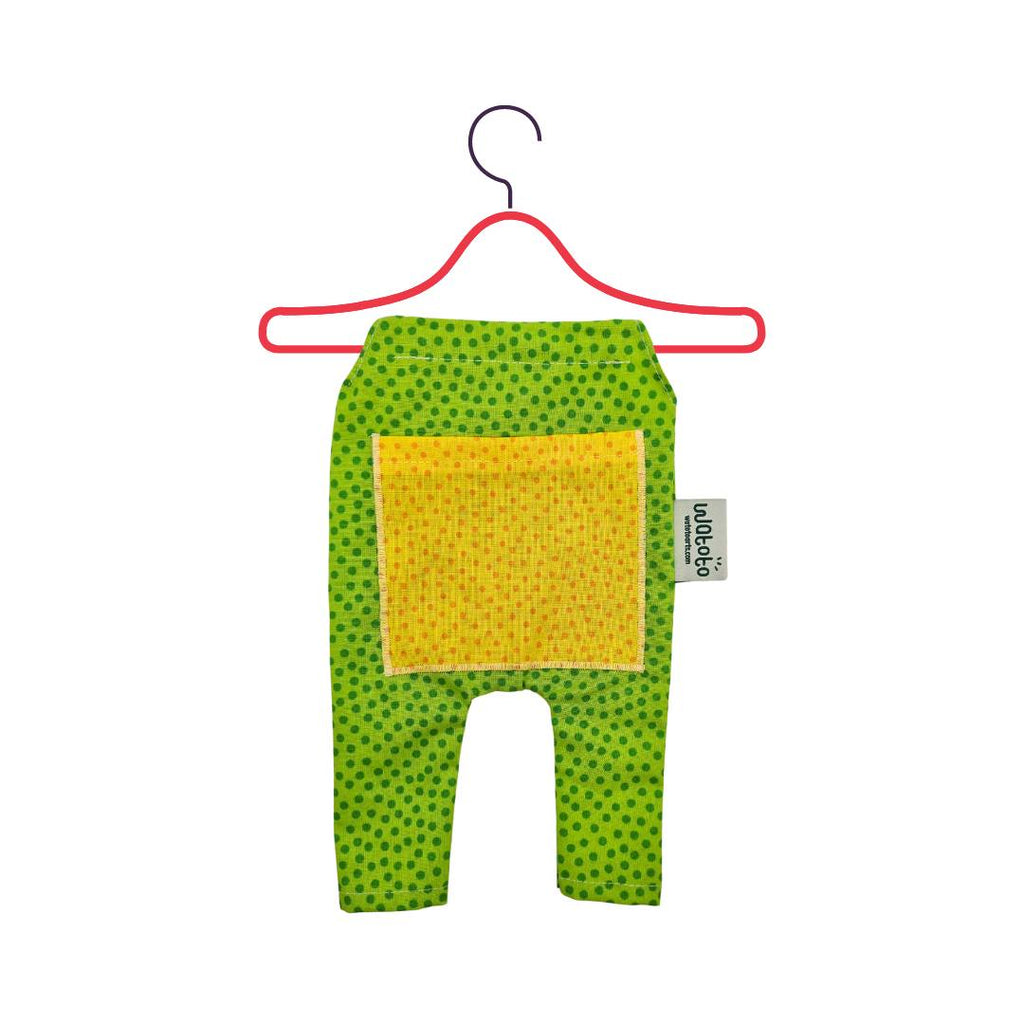 Grön prickig jumpsuit, dockkläder