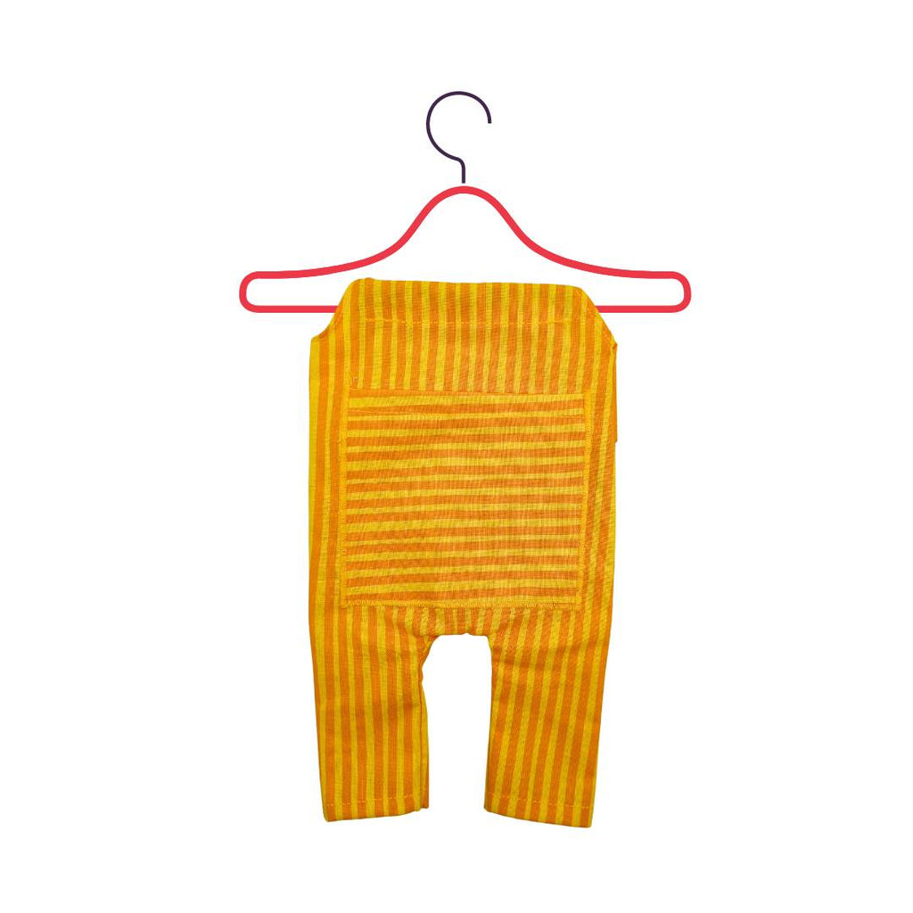 Randig orange jumpsuit, dockkläder