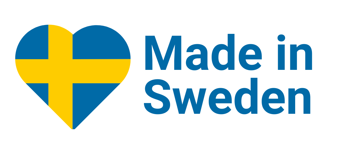 Made in Sweden – ett hjärta med svenska flaggan