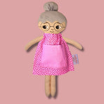 Docka mormor/farmor med glasögon