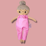 Docka mormor/farmor med glasögon