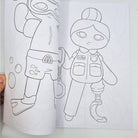 Närbild på en siduppslag i watoto arts målarbok