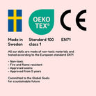 Alla watoto arts dockor är tillverkade i sverige av ekologiska material. dockorna är ce märkta och säkra för barn från 0 år. 