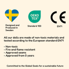 Alla watoto arts dockor är tillverkade i sverige av ekologiska och giftfria material