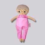 Docka Greta med kort hår och glasögon