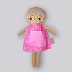 Docka Greta med kort hår och glasögon